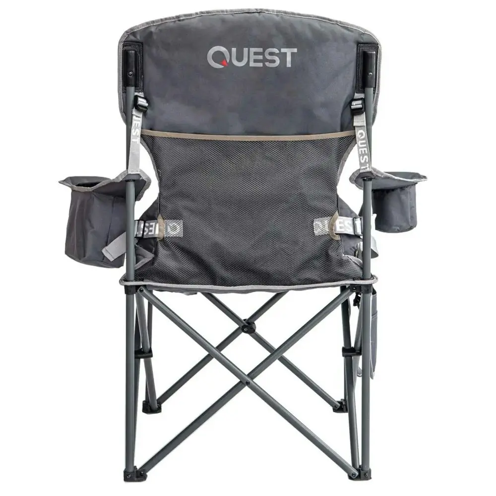 Quest Big Mutha 108cm Steel Camp Chair w/ Armrests Outdoor Camping/Picnic Grey