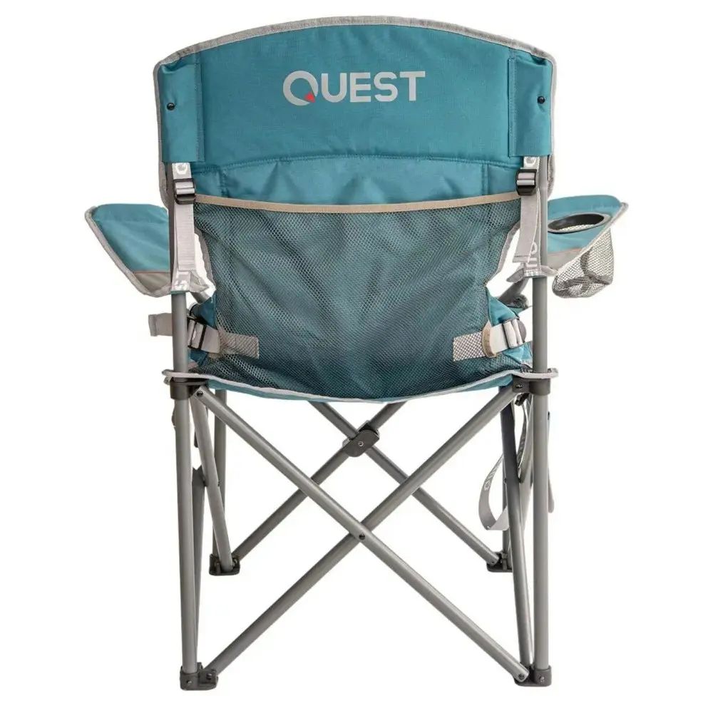 Quest Big Easy 101cm Aluminium Camp Chair w/Armrests Outdoor Camping/Picnic Blue