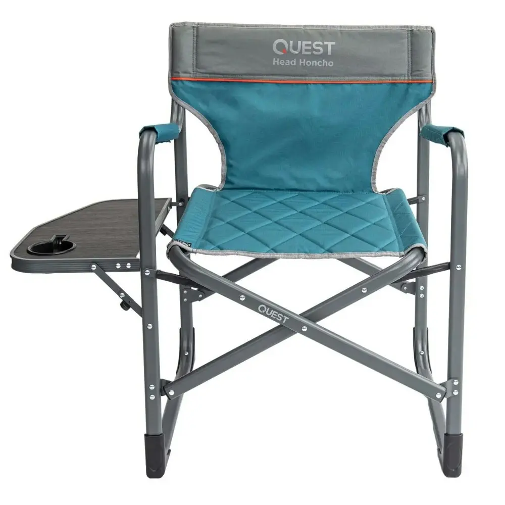 Quest Head Honcho 84cm Aluminium Directors Chair w/ Armrests Camping/Picnic Blue