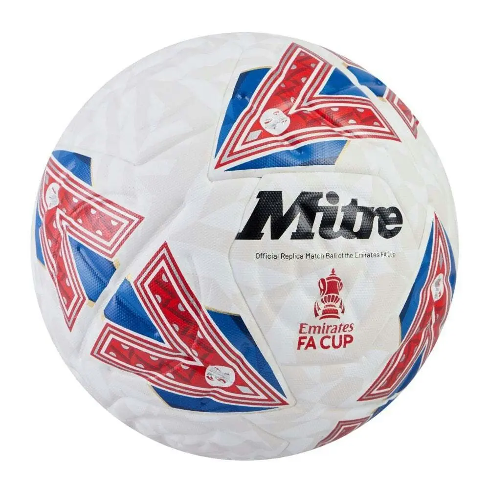 Mitre FA Cup Match 23/24 Season Football/Soccer Ball AU White/Blue/Red Size 5