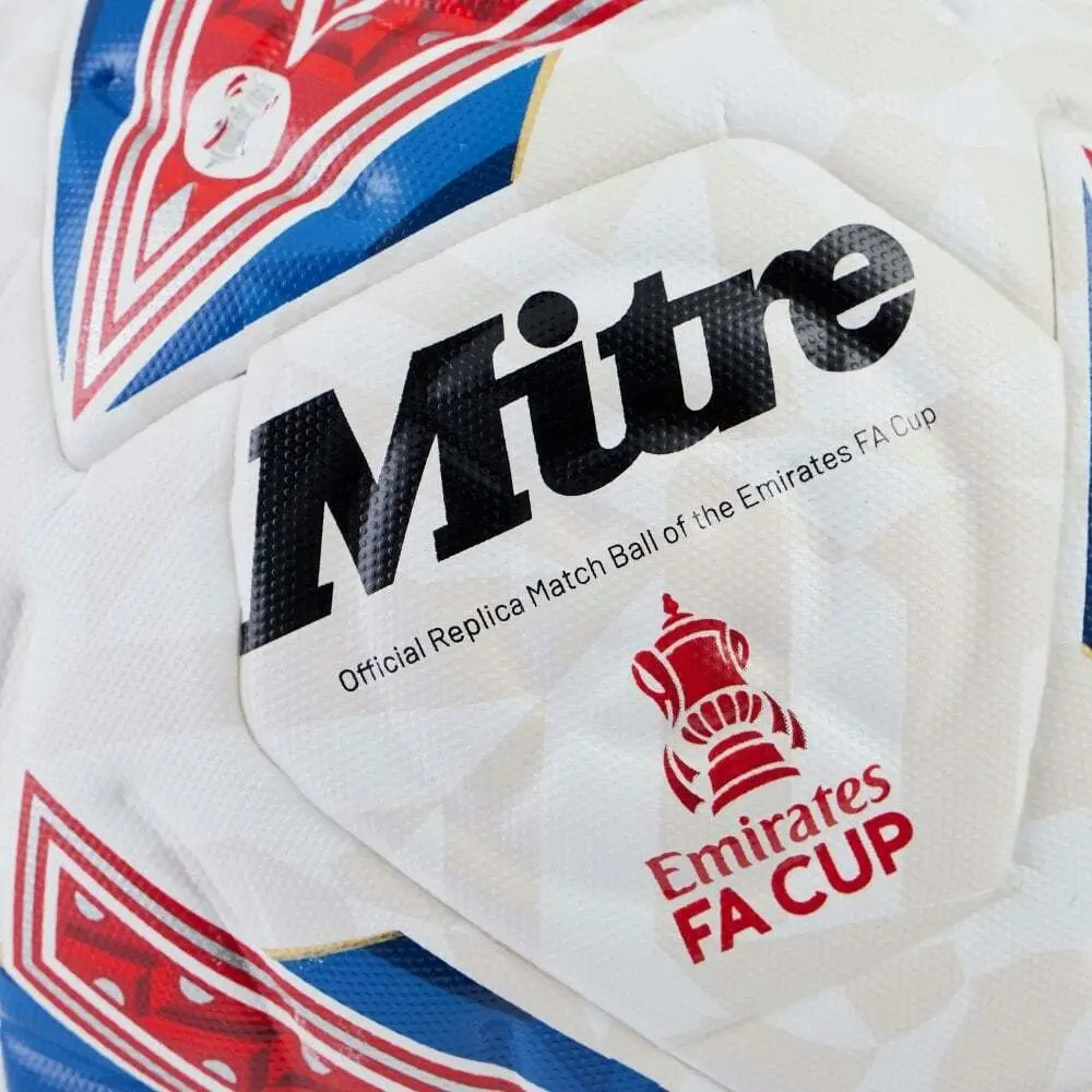 Mitre FA Cup Match 23/24 Season Football/Soccer Ball AU White/Blue/Red Size 5