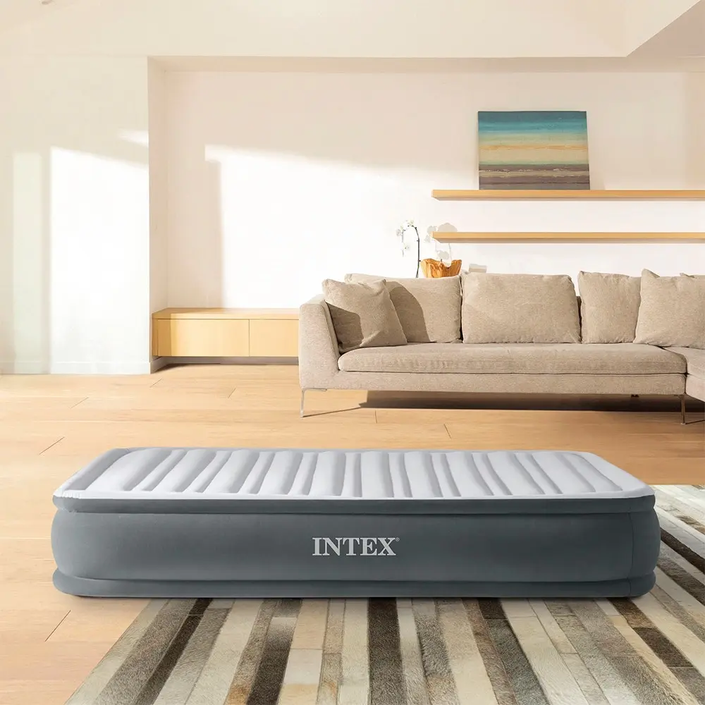 Intex Single Ultra Plush Inflatable Airbed With Fiber-Tech Bip 99x191x46cm