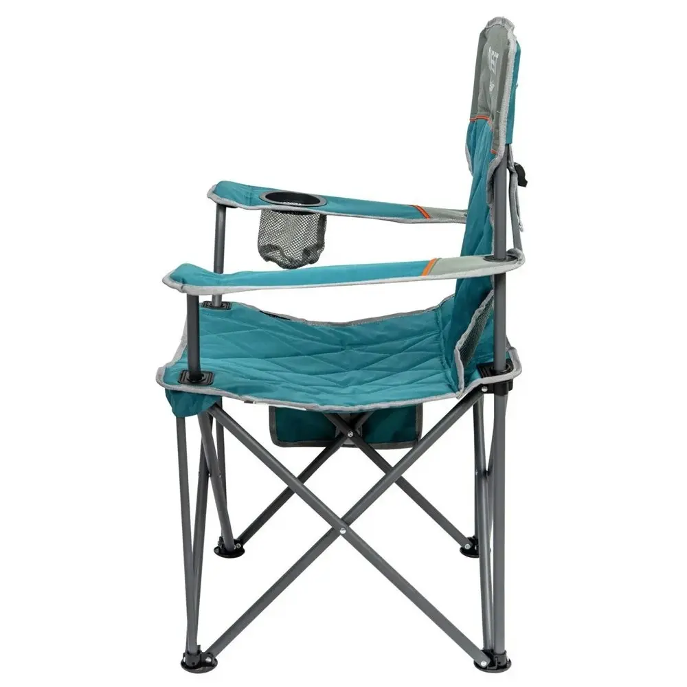 Quest Lite Easy 92cm Aluminium Camp Chair w/Armrests Outdoor Camping/Picnic Blue