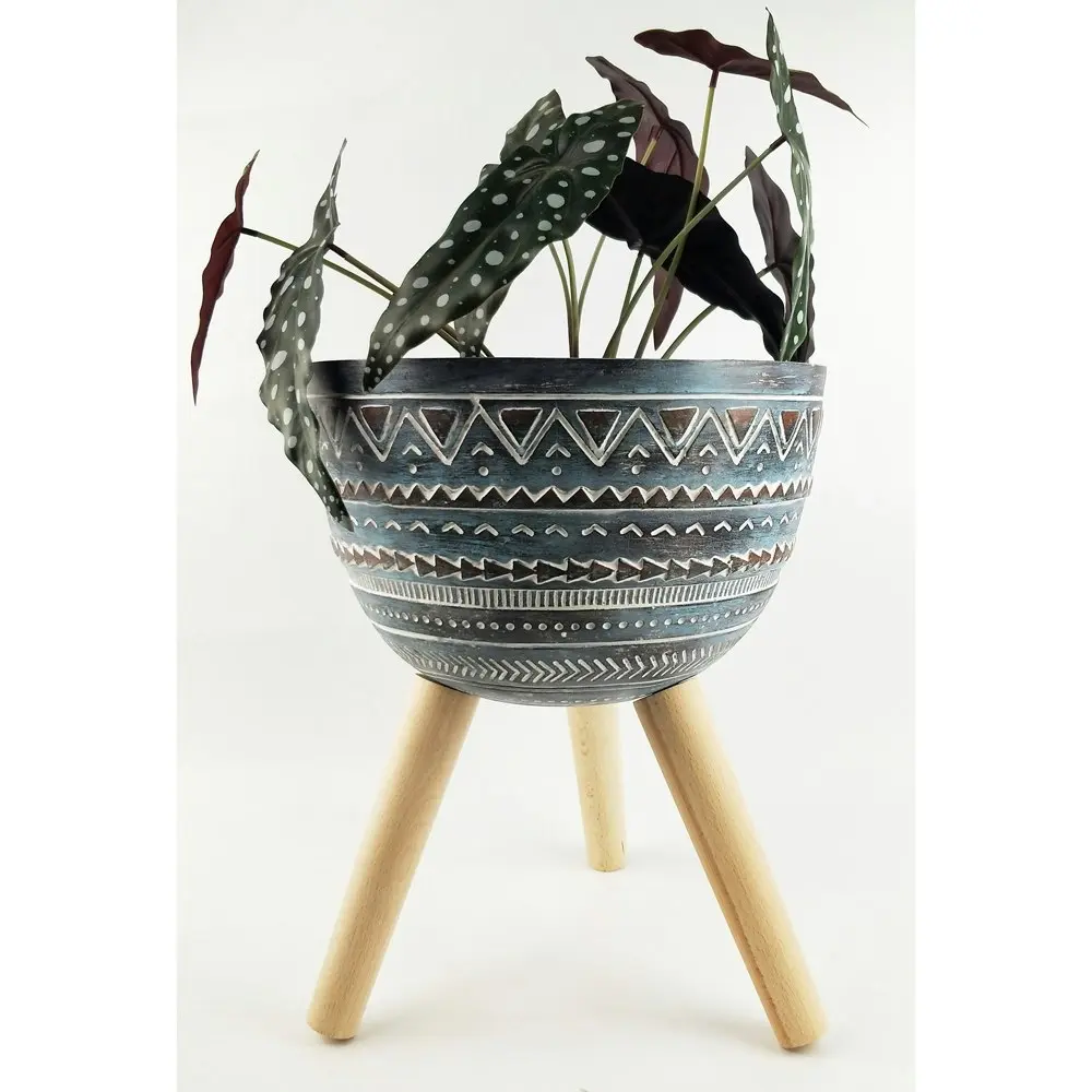 Urban Logan 37cm Planter w/ Legs Flower/Plant Pot Home Desk Decor Medium Grey