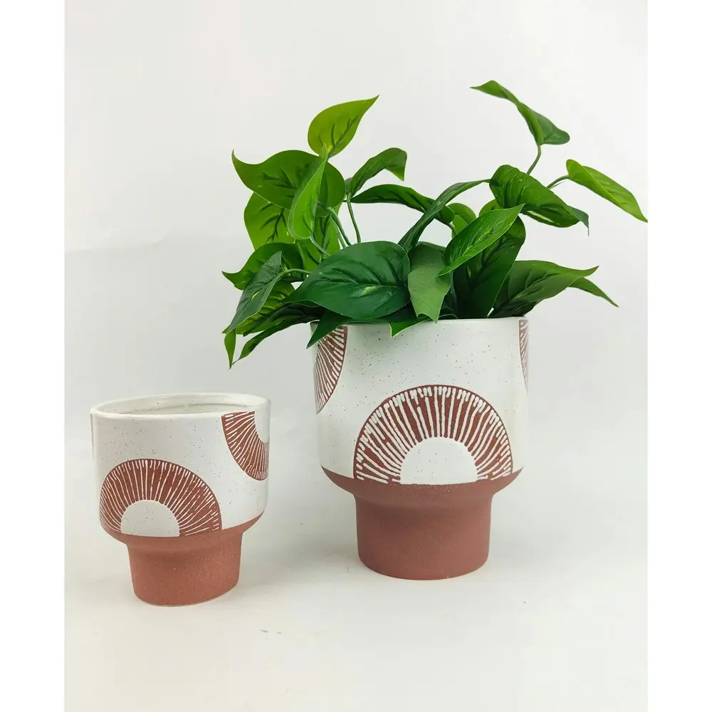 2x Urban Sophie 19cm Ceramic Planter Flower/Plant Pot Home Desk Decor Lrg Berry