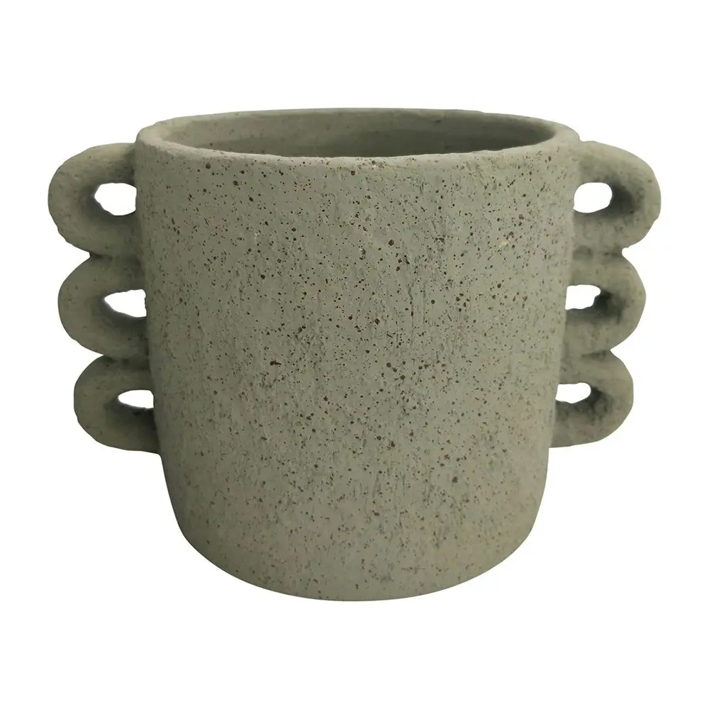 2x Urban Dayze 16.5cm Concrete Planter Flower/Plant Pot Home Desk Decor Med Sage