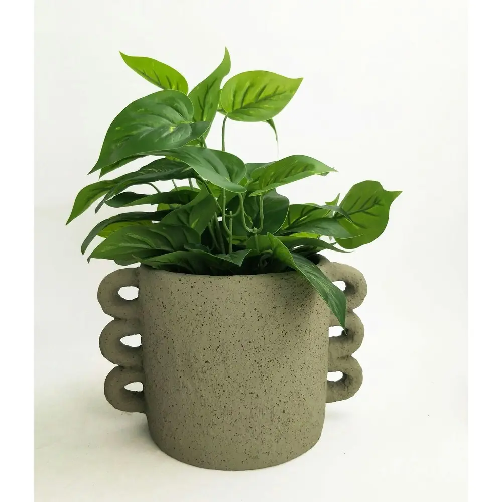 2x Urban Dayze 16.5cm Concrete Planter Flower/Plant Pot Home Desk Decor Med Sage