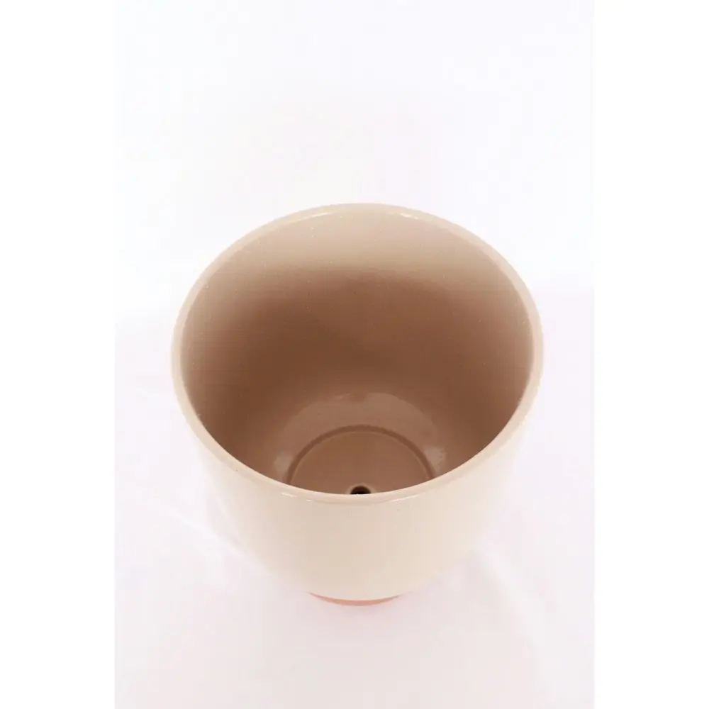 Urban Prim Tall 24cm Ceramic Planter w/ Saucer Plant Pot Large White/Terracotta