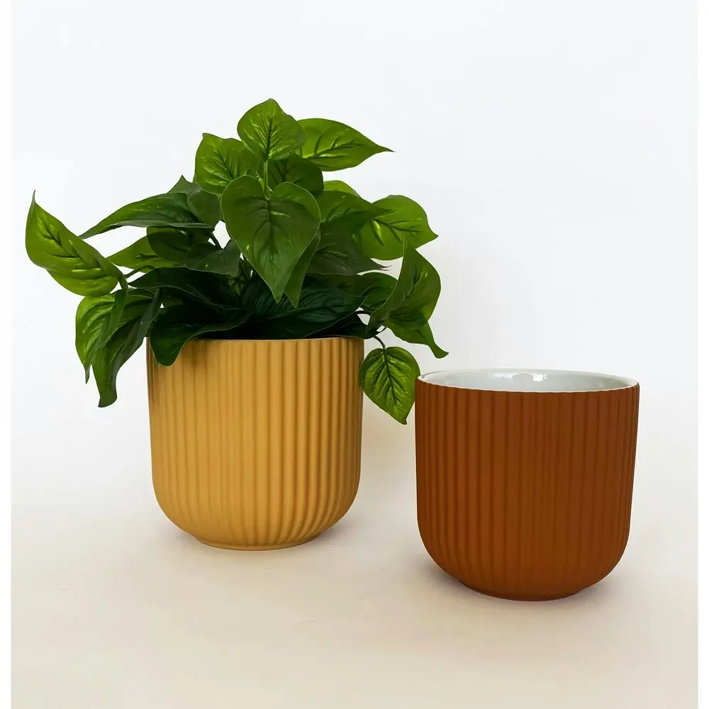 2x Urban Brooklyn 14cm Ceramic Planter Flower/Plant Pot Decor Medium Terracotta