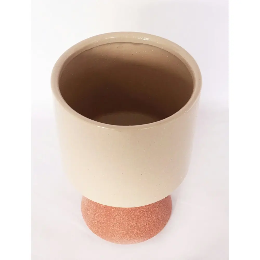 Urban Brynn 24cm Ceramic Tall Planter Flower/Plant Pot Large White/Terracotta