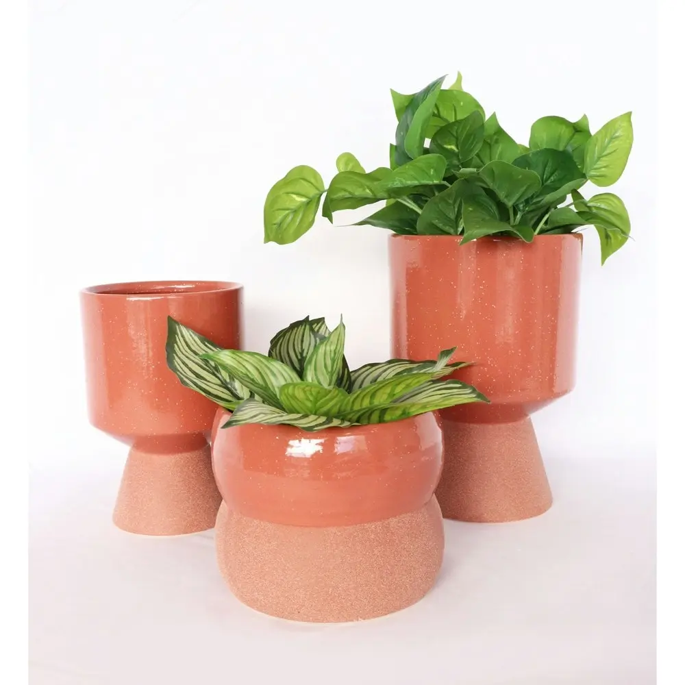 Urban Brynn 24cm Ceramic Tall Planter Flower/Plant Pot Large Berry/Terracotta