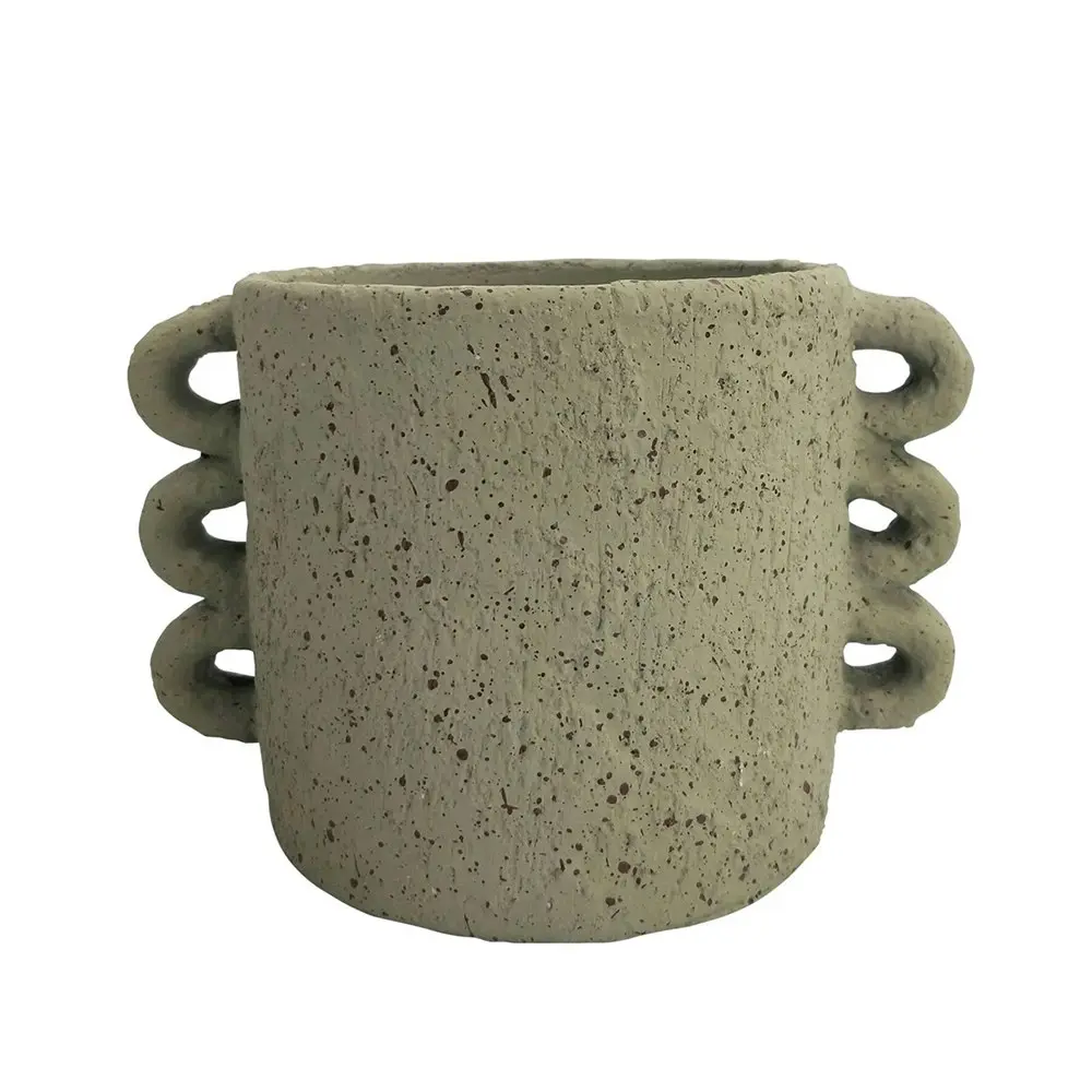 4x Urban Dayze 13cm Concrete Planter Flower/Plant Pot Home Desk Decor Small Sage