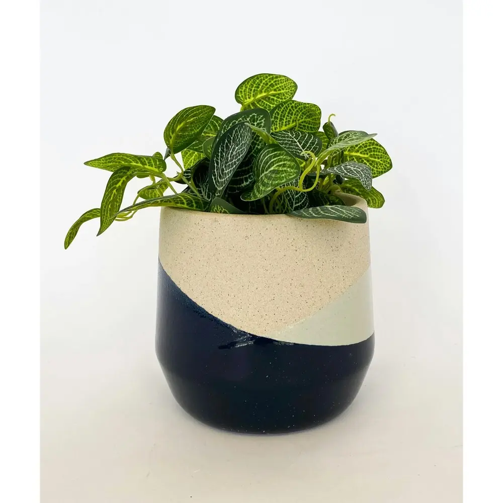 Urban 17cm Danieka Ceramic Planter Home/Garden Decor Plant Pot Small Sage/Navy