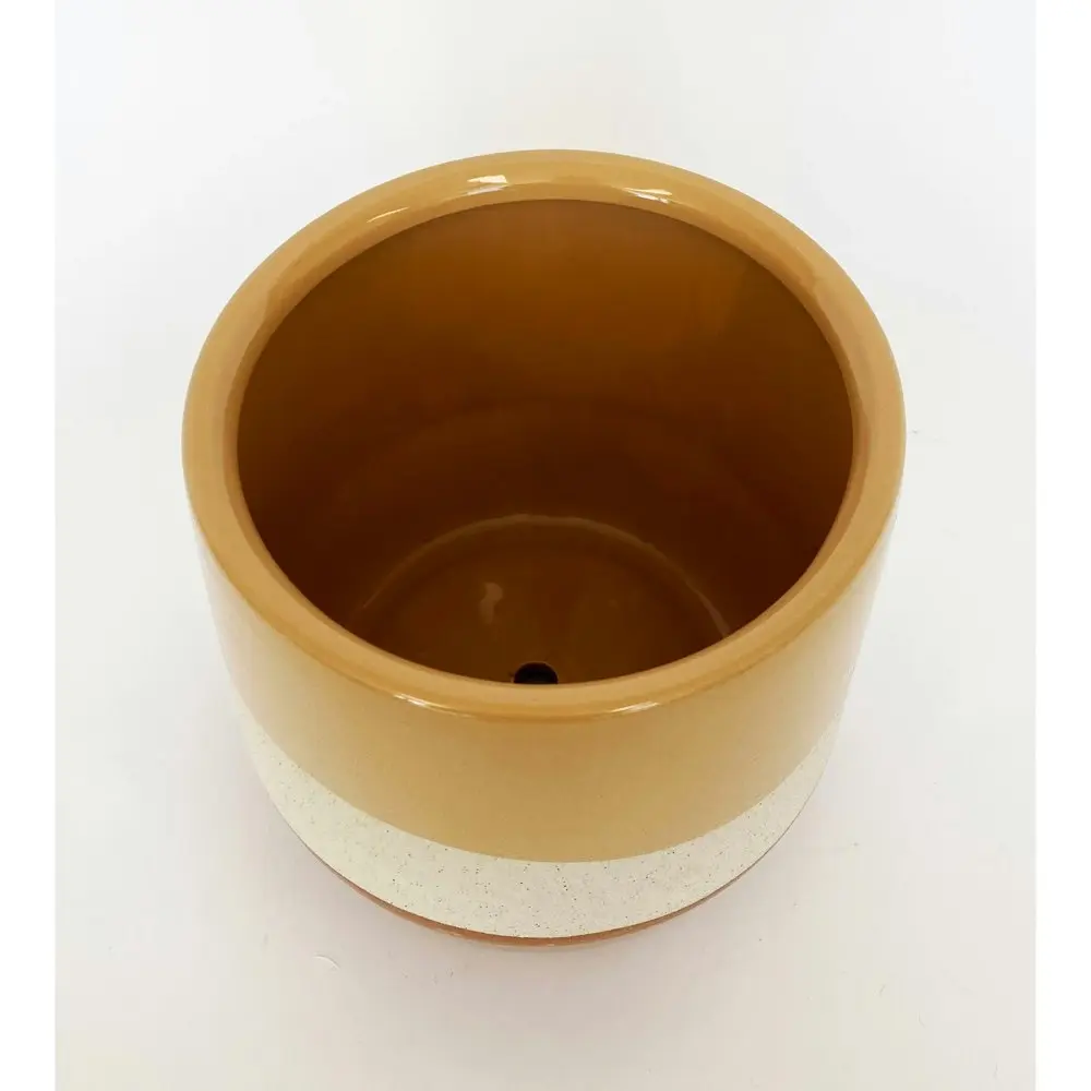 Urban 22cm Danieka Ceramic Planter Home/Garden Decor Plant Pot MED Mustard/Sand