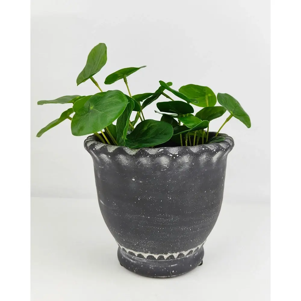 2x Urban Marie 13cm Ceramic Planter Flower/Plant Pot Home Decor Medium Charcoal