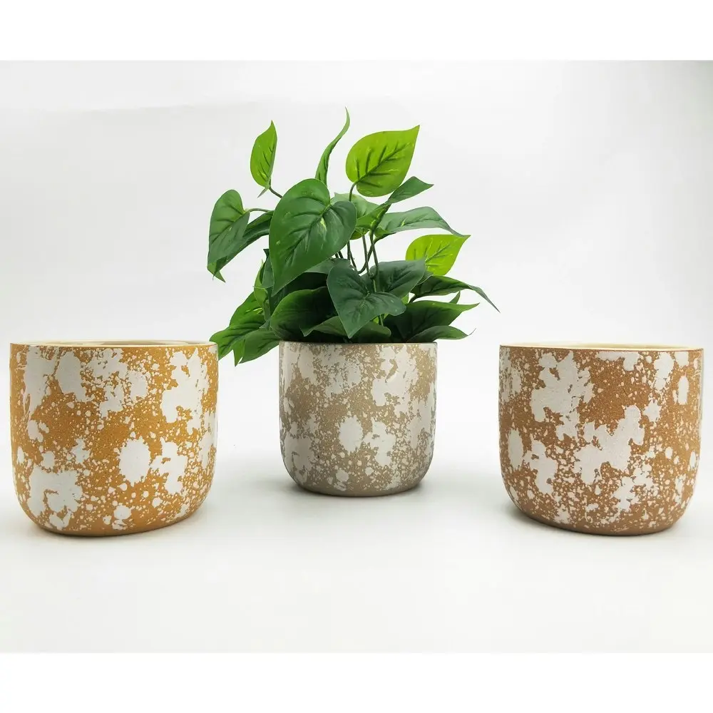 2x Urban Murphy 14cm Ceramic Planter Flower/Plant Pot Home Tabletop Decor Orange