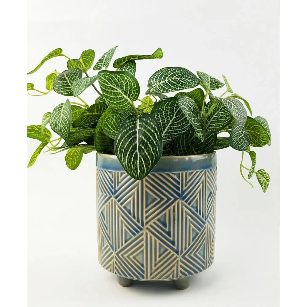 2x Urban Oakley 16cm Ceramic Planter Flower/Plant Pot Med Home Desk Decor Blue