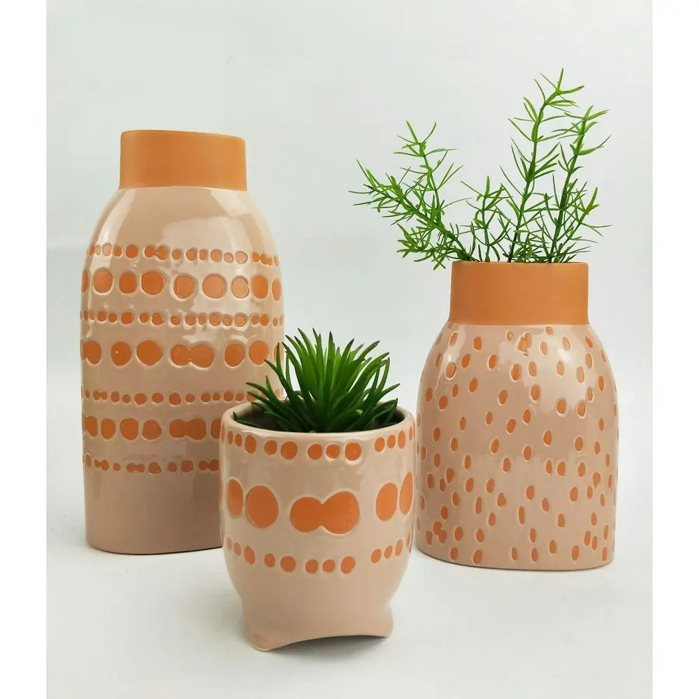 2x Urban Remy 11cm Ceramic Planter Flower/Plant Pot Home Tabletop Decor Sherbet