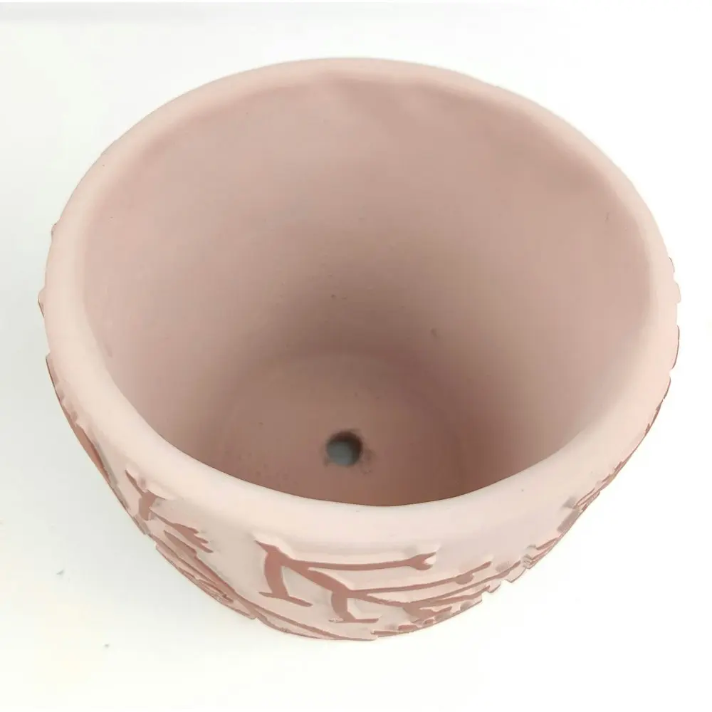 4x Urban Alex Floral 11cm Ceramic Planter Flower/Plant Pot Decor Small Pink/Red