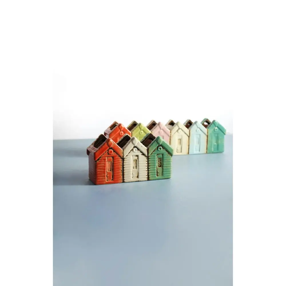 Ceramic 6-Row Beach Houses 36.5cm Planter Flower/Plant Pot Home/Office Decor