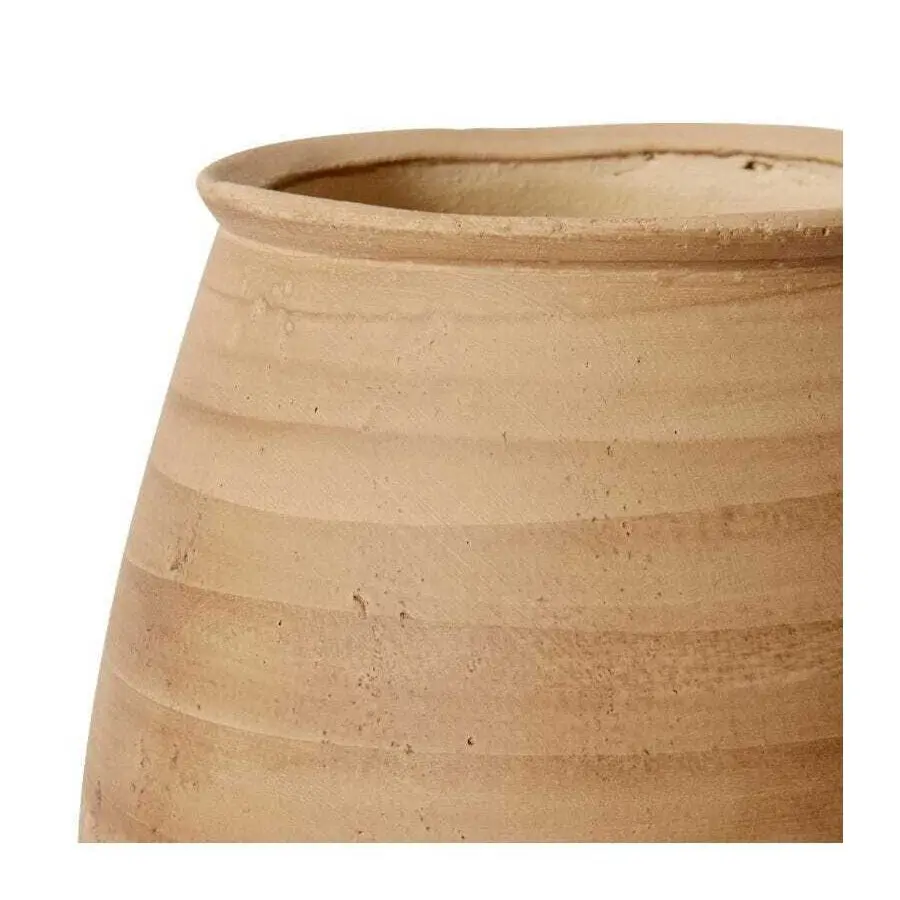 E Style Leilani 33cm Cement Plant Pot Round Home Decorative Planter Brown