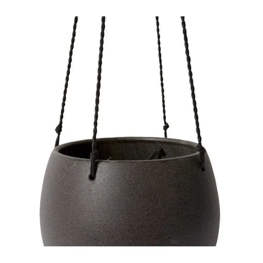 E Style Meyer 23cm Ceramic Hanging Bowl Home Decor Plant Pot Round Black