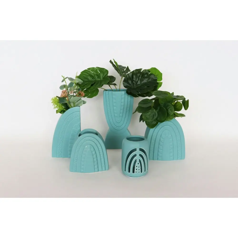 4x Urban Addie Rainbow 12cm Ceramic Planter Flower/Plant Pot Small Decor Ocean