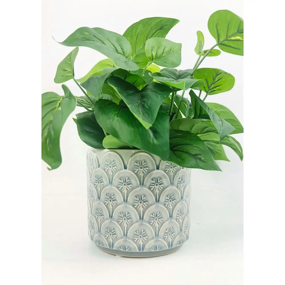 Urban Kaycie Floral 12.5cm Ceramic Planter Outdoor Garden Plant Pot Small Sky