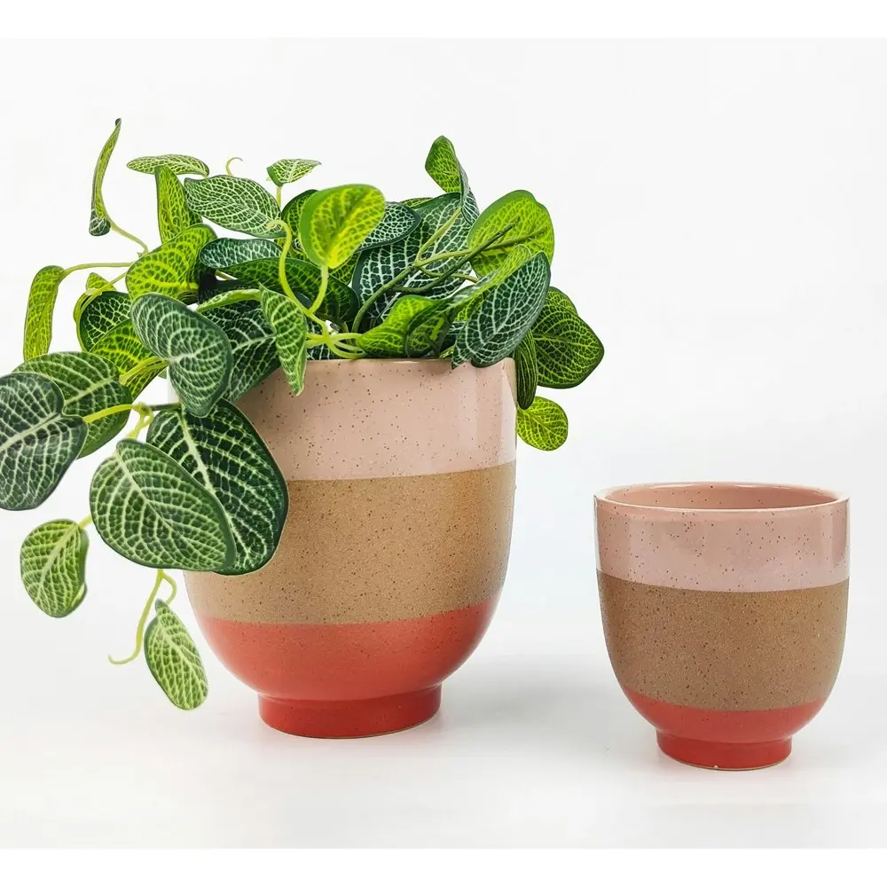 2x Urban 10cm Shyla Ceramic Planter Home/Garden Decor Plant/Flower Pot Sml Umber