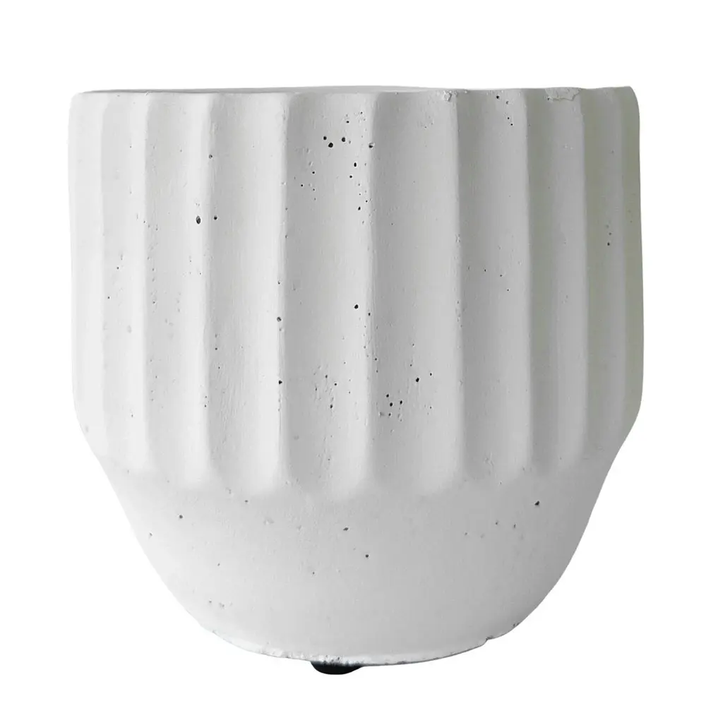 2x Urban Aylin 14cm Concrete Planter Flower/Plant Pot Med Home Desk Decor White