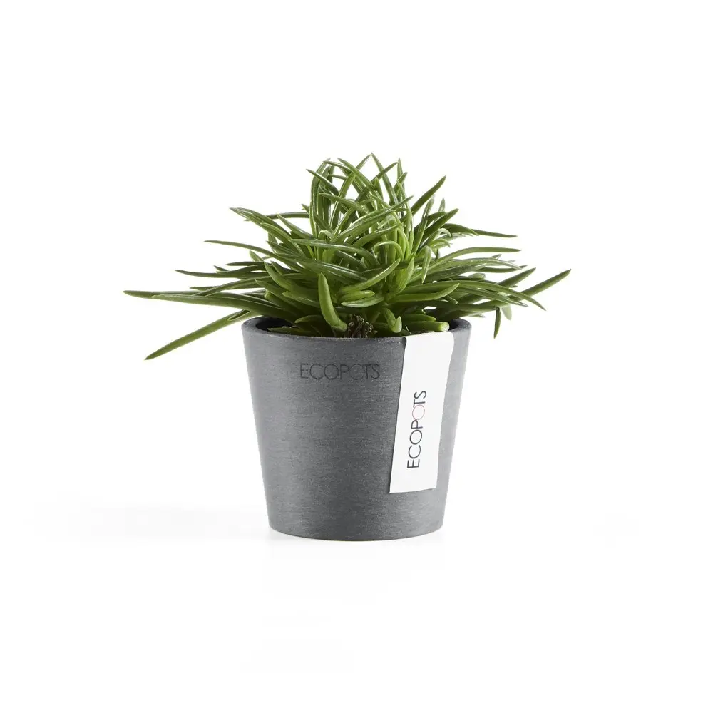 4x Ecopots Amstersdam Mini 10.5cm Indoor/Outdoor Decor Garden Plant Pot Grey