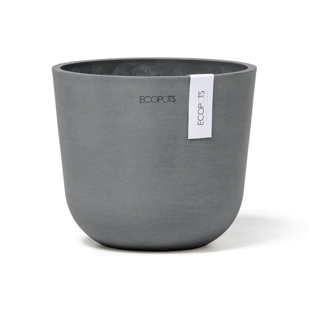 2x Ecopots Oslo Mini 16cm Home Indoor/Outdoor Decor Garden Plant Pot Grey