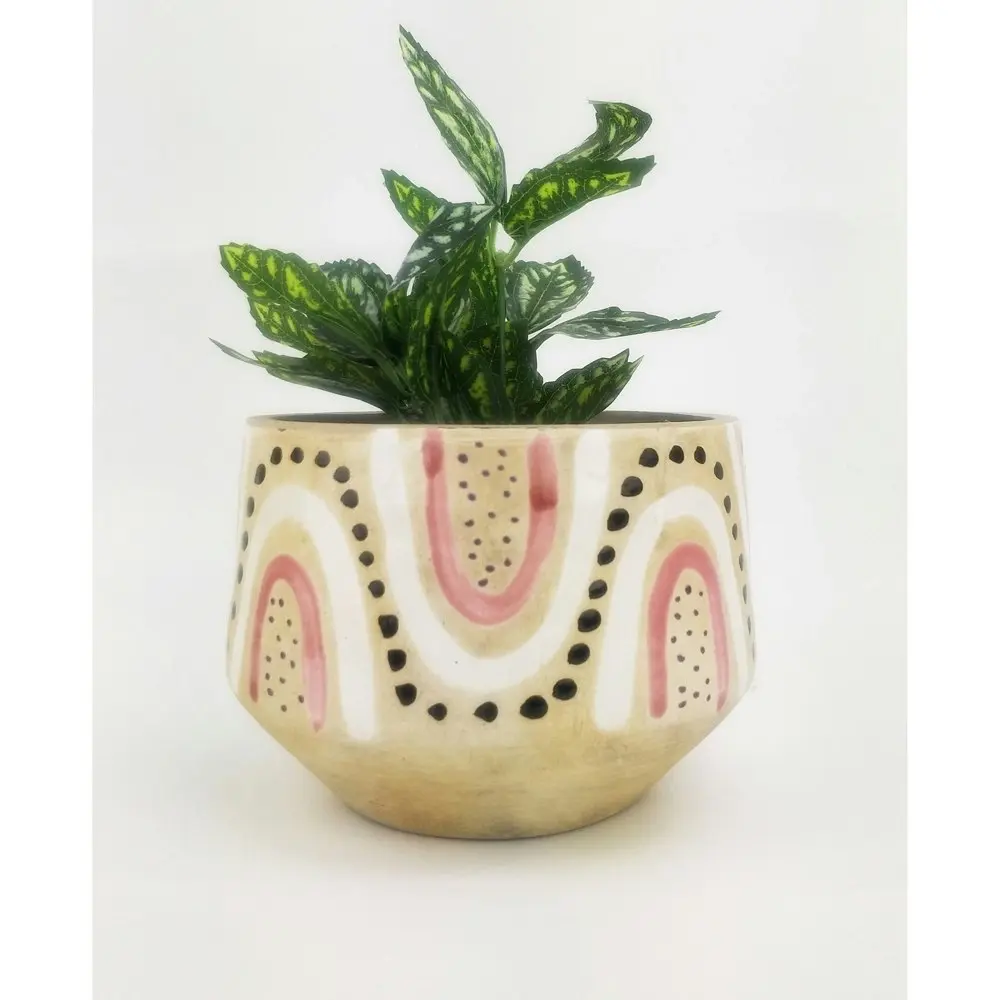 2x Urban Freya Tribal 14cm Ceramic Planter Flower/Plant Pot Home Desk Decor Med