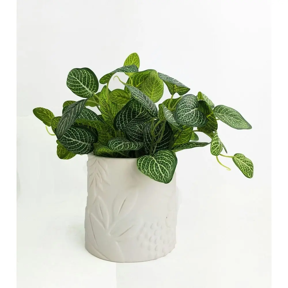 4x Urban Caprice Foliage 14cm Ceramic Planter Flower/Plant Pot Decor Medium Snow