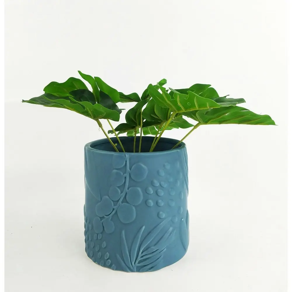 4x Urban Caprice Foliage 14cm Ceramic Planter Flower/Plant Pot Decor Medium Sky