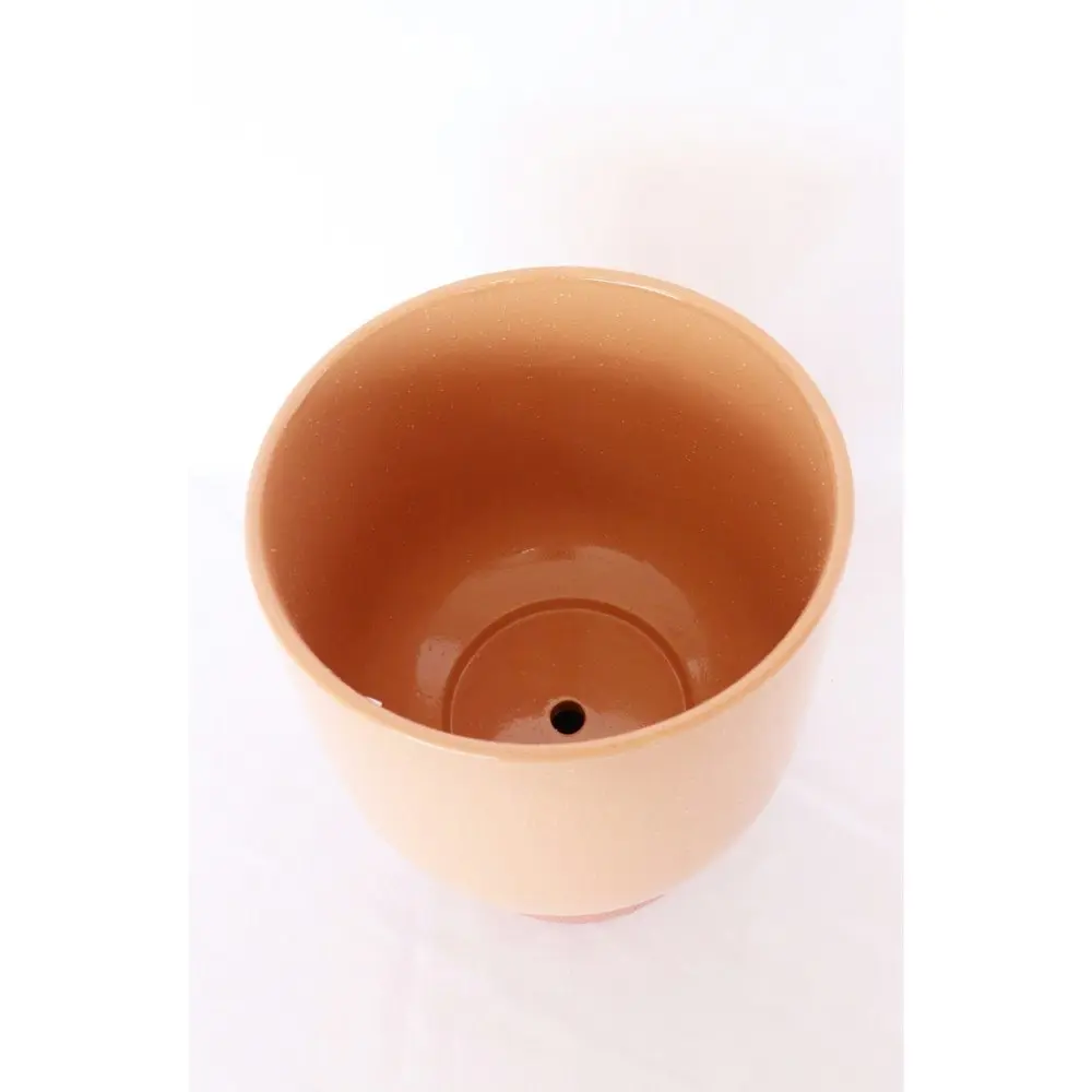 Urban Prim Tall 24cm Ceramic Planter w/ Saucer Plant Pot Large Peach/Terracotta