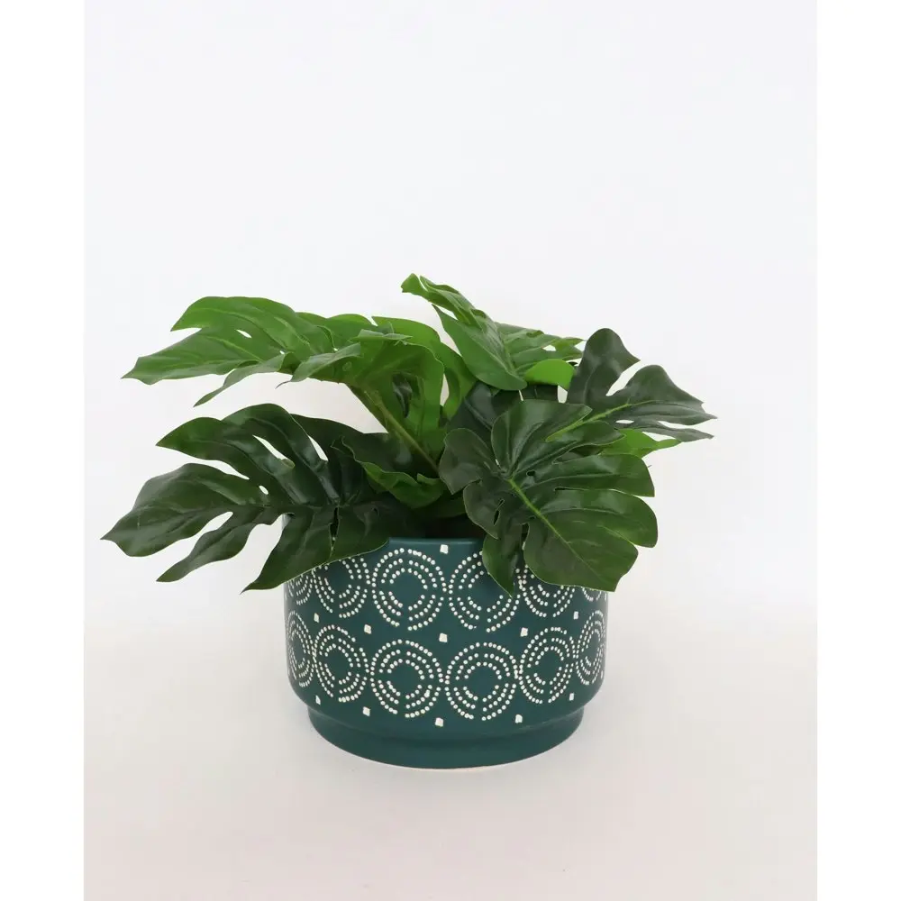 2x Urban Laurie 19cm Ceramic Planter Flower/Plant Pot Large Home Desk Decor Blue