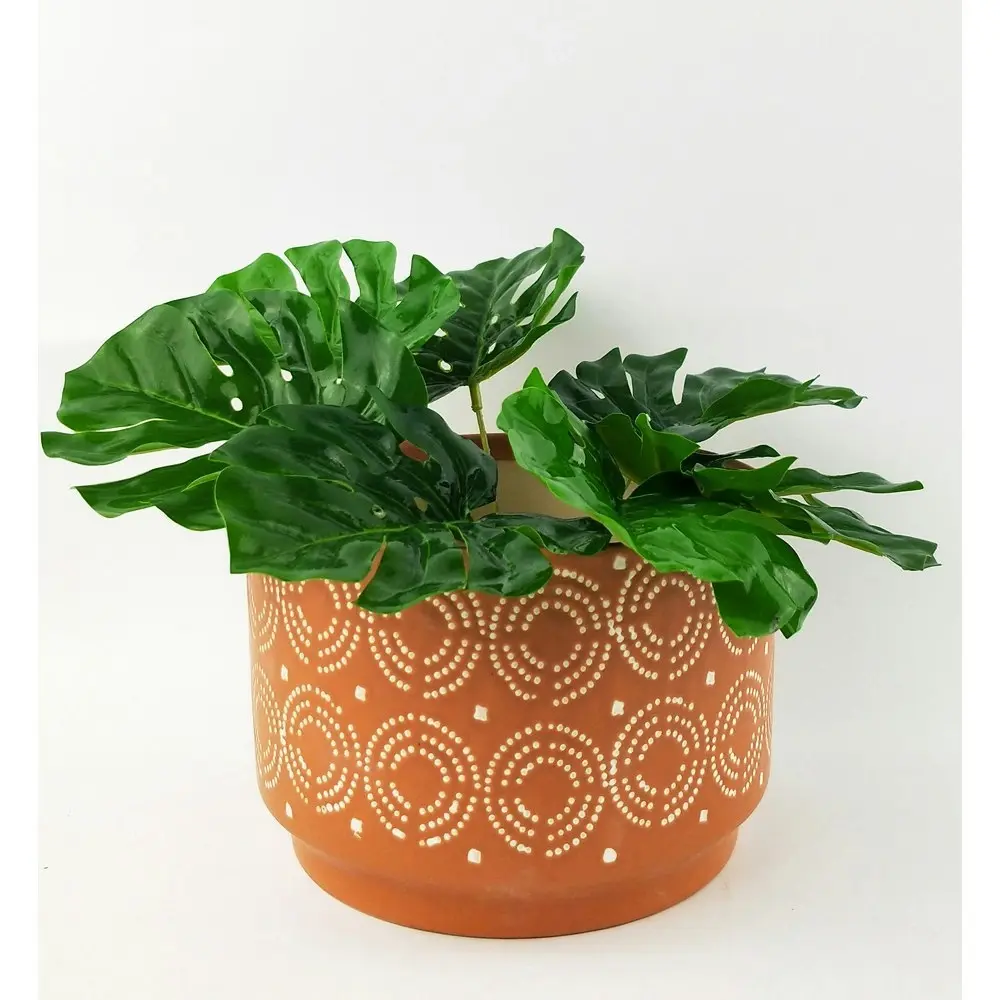 2x Urban Laurie 19cm Ceramic Planter Flower/Plant Pot Large Home Decor Orange