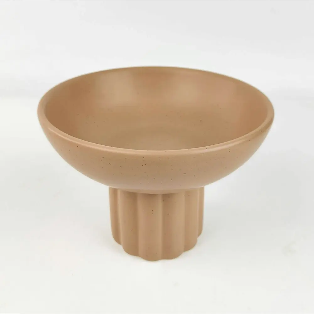 2x Urban Leilani 17cm Ceramic Tall Bowl Home Decor Planter/Vase Display Beige