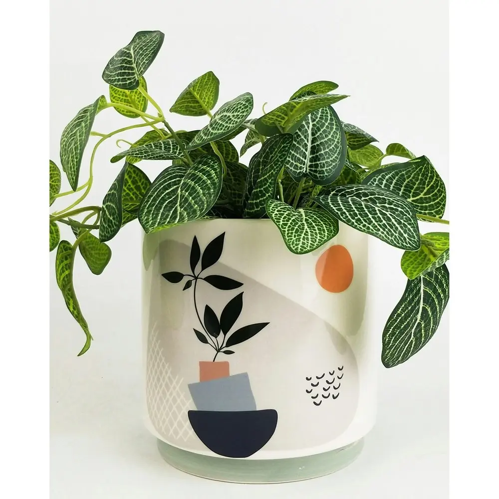 2x Urban Octavia Abstract 16cm Ceramic Planter Flower/Plant Pot Desk Decor Med