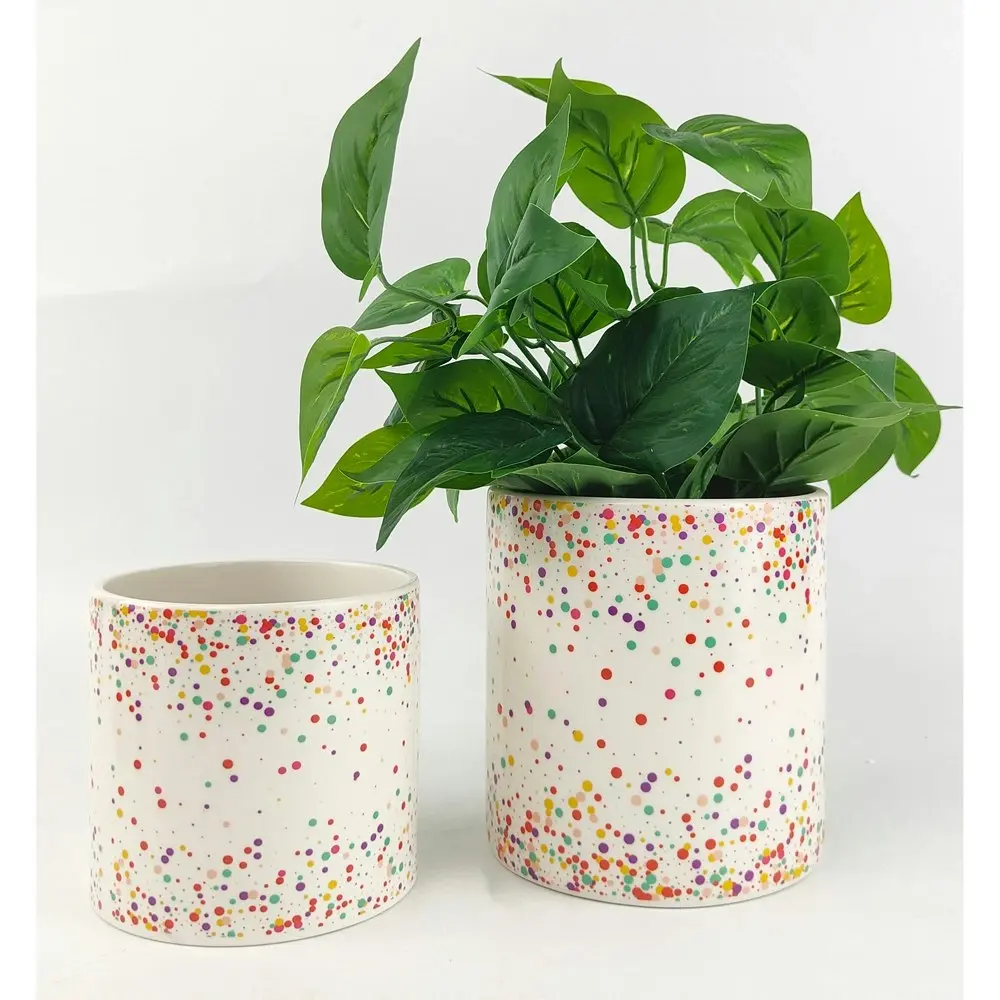 2x Urban Confetti 16cm Ceramic Planter Flower/Plant Pot Home Desk Decor Medium