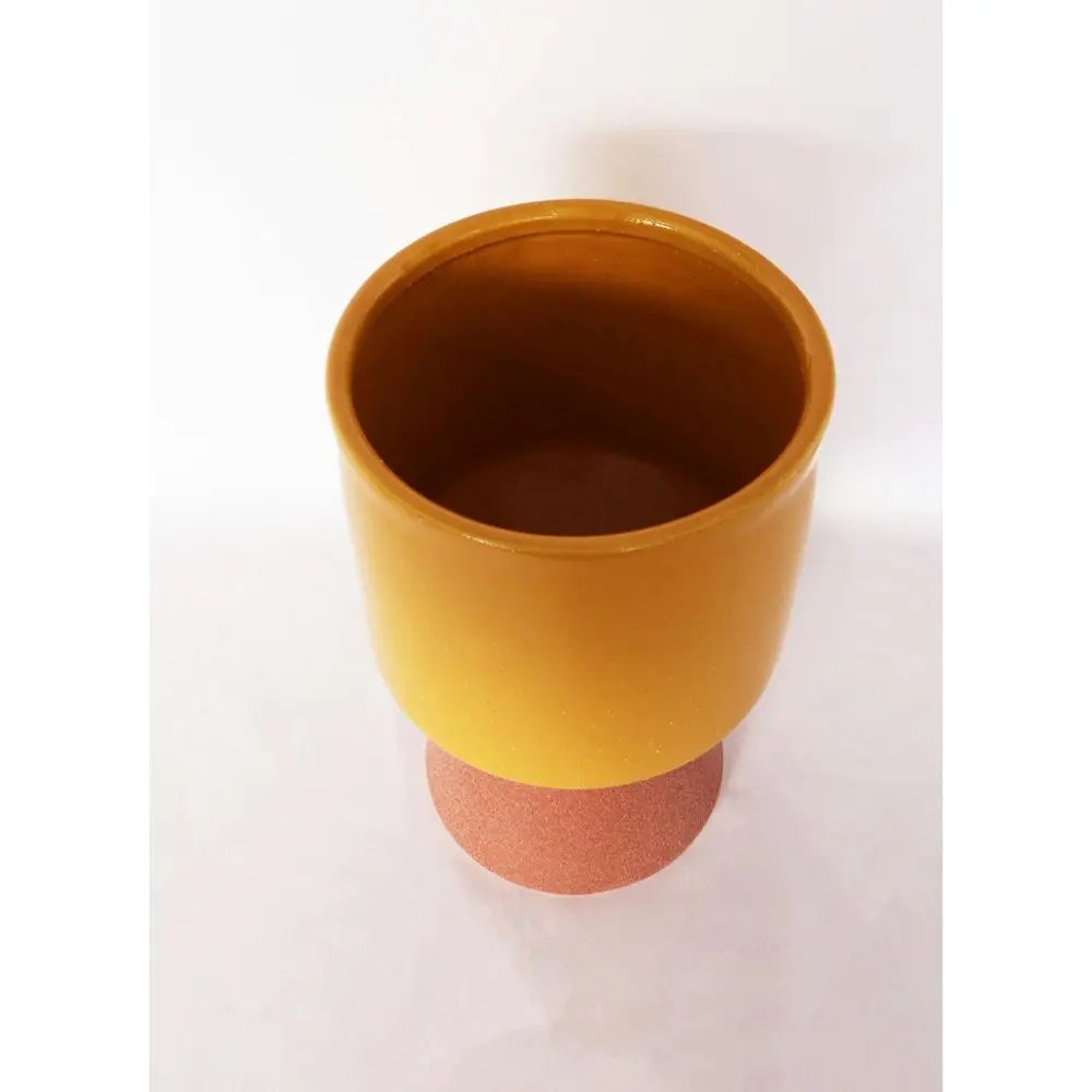 Urban Brynn 24cm Ceramic Tall Planter Flower/Plant Pot Large Mustard/Terracotta