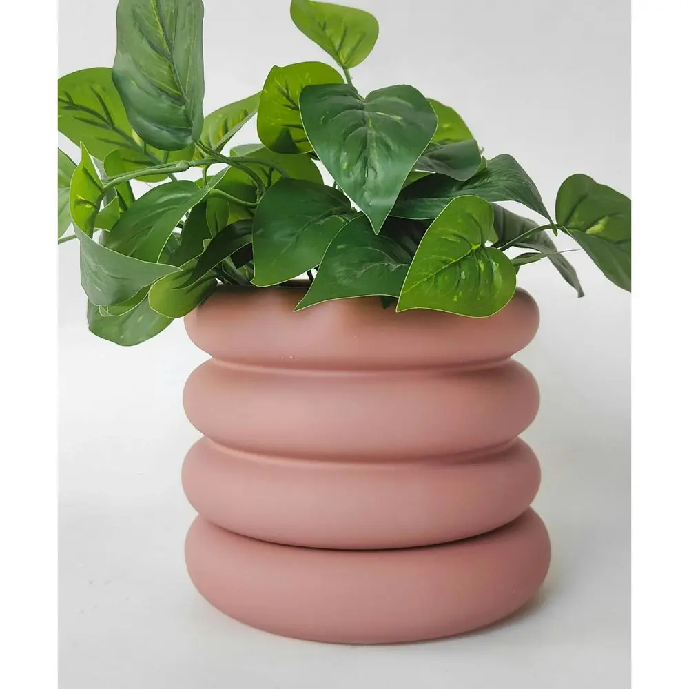 Urban 19cm Naomi Ring Ceramic Planter Garden Decor Plant Pot w/Saucer MED Rose