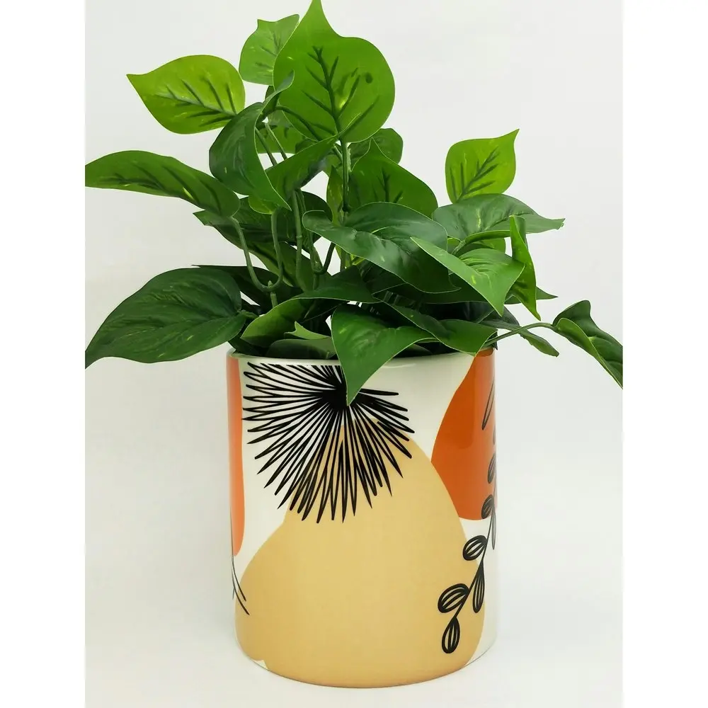 2x Urban Willa Foliage 16cm Ceramic Planter Flower/Plant Pot Medium Peach/Orange