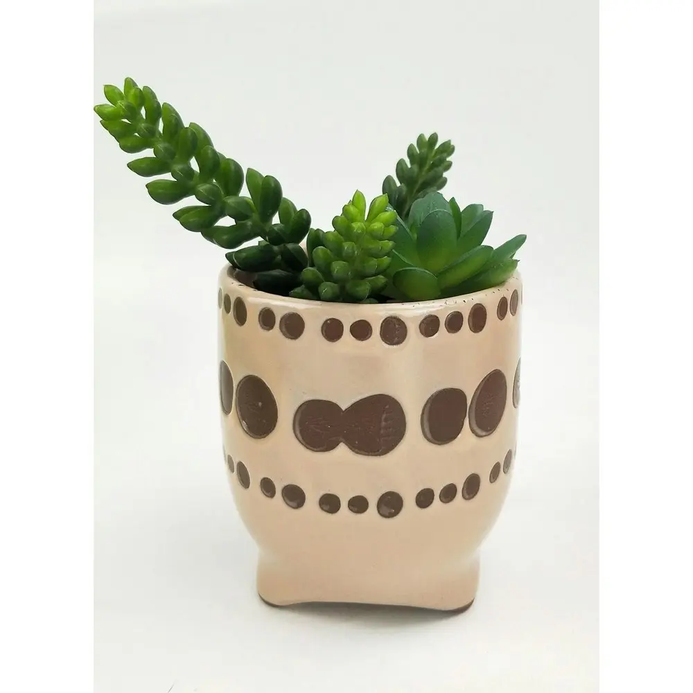 2x Urban Remy 11cm Ceramic Planter Flower/Plant Pot Home Tabletop Decor Mocha