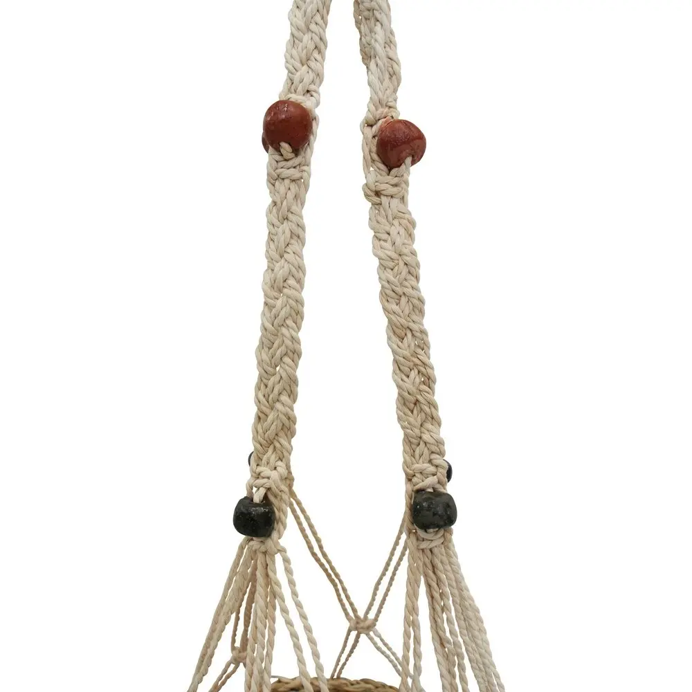 2PK Hanging 23/20cm Seagrass Basket Planter w/ Jute Rope Set Home Garden Decor