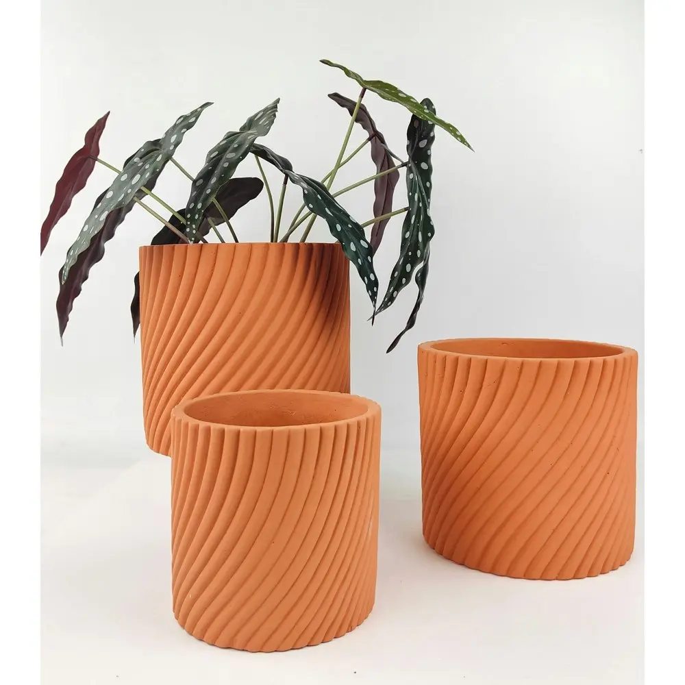 Urban Eliza 19cm Concrete Planter Flower/Plant Pot Home Decor Large Terracotta