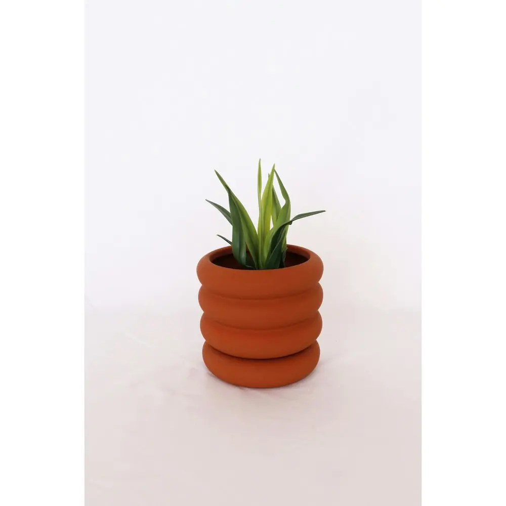 Urban Naomi Ring 13cm Ceramic Planter w/ Saucer Garden Plant Pot Small Orange