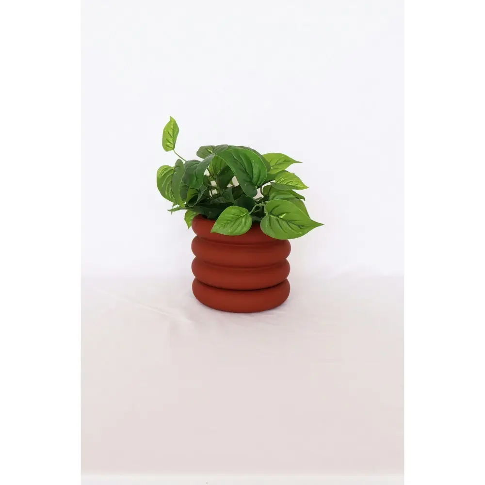 Urban Naomi Ring 16cm Ceramic Planter w/ Saucer Garden Plant Pot Medium Berry