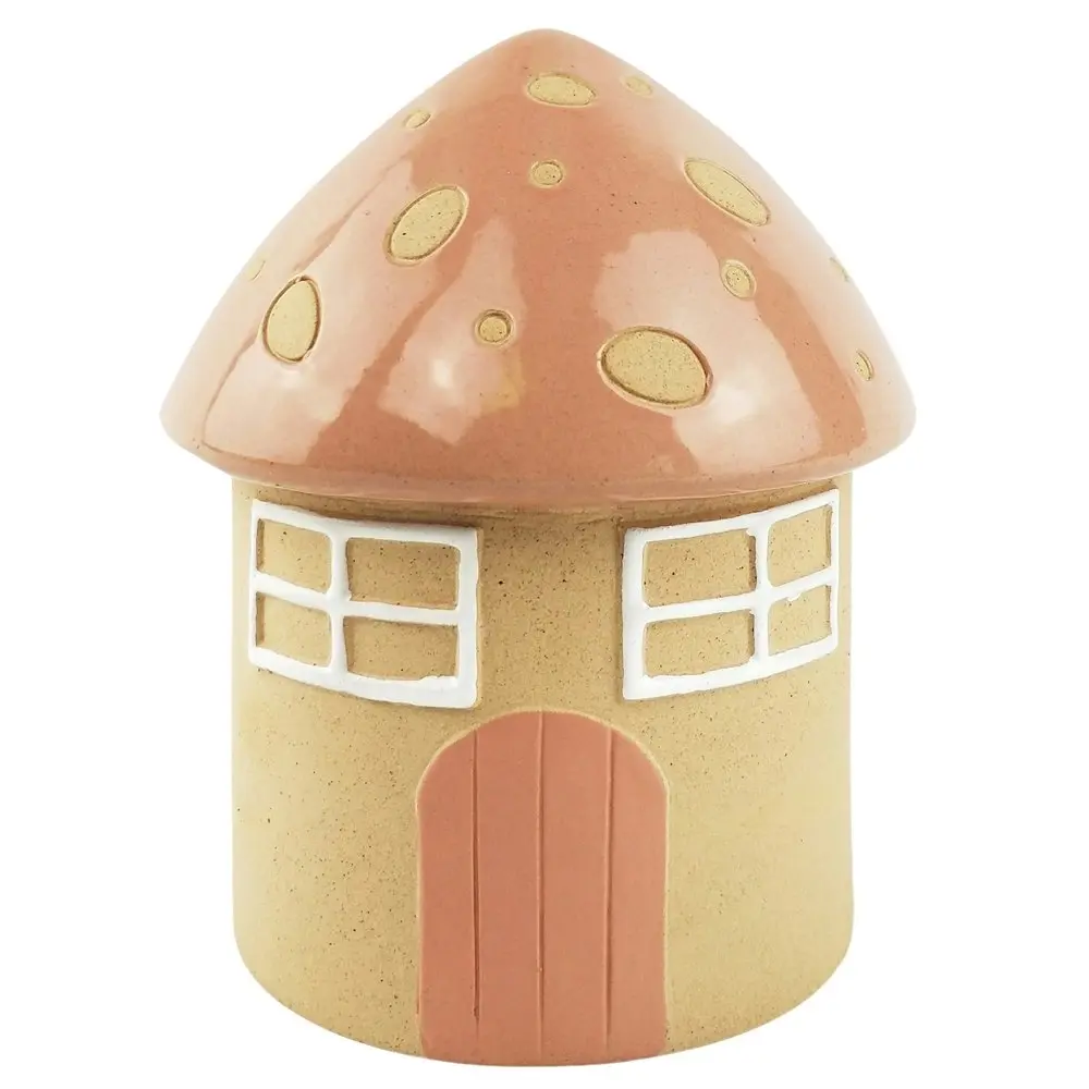 2x Urban Fairy House 16cm Ceramic Planter Flower/Plant Pot Home Desk Decor Pink